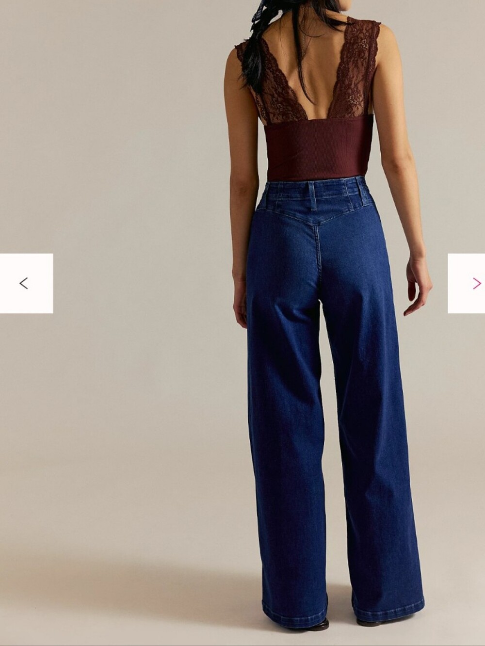 "FREE PEOPLE" Libre wide leg High-Waisted Women's Jeans - Dark Blue (29) - Picture 7 of 8
